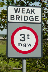 weak bridge sign