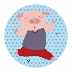 animal pig cartoon theme elements