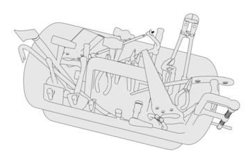 2d cartoon image of toolbox