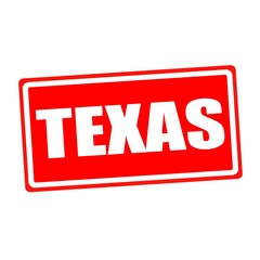 Texas white stamp text on red backgroud