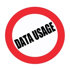 Data usage black stamp text on white