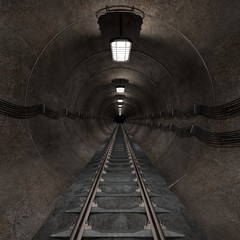 Obraz premium 3d render of underground tunnel