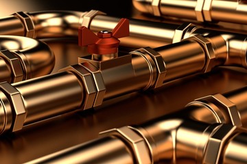 3d render of plumbing pipes