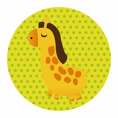 Animal giraffe flat icon elements, eps10