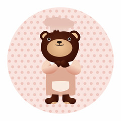 Animal bear flat icon elements, eps10