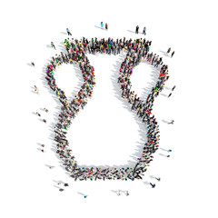 people in the shape of a pitcher.