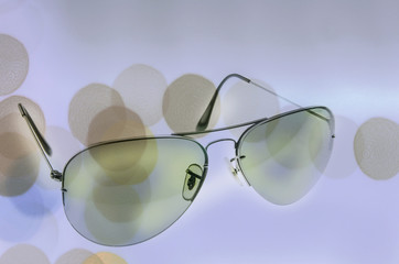 Glasses blurred background bokeh
