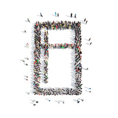 people in the shape of a refrigerator