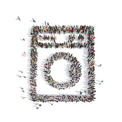 people in the shape of a washing machine.