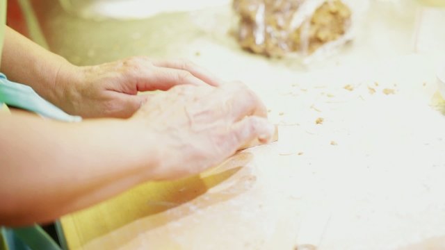 Speculaas german cakes making - closeup - hd video