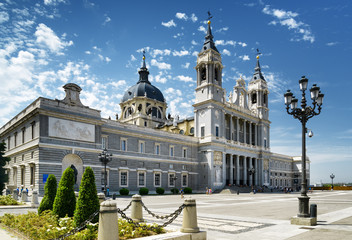 Side view of the Cathedral of Saint Mary the Royal of La Almudena