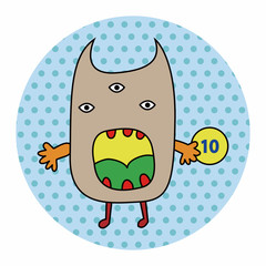 monster cartoon theme elements vector,eps