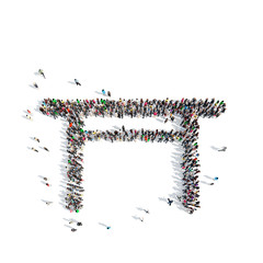  people in the shape of a table.