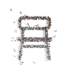 people in the shape of a chair.