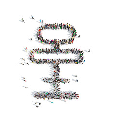 people in the shape of bar chairs.