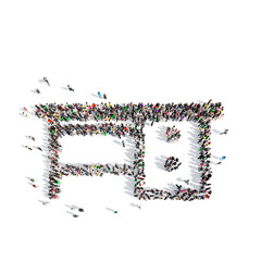 people in the shape of a desk.