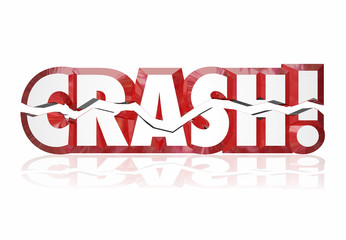 Crash 3d Red Words Breaking Cracked Letters Accident Violence