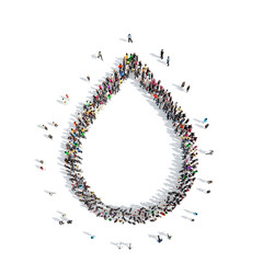 people in the shape of a drop.