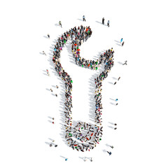people in the shape of a wrench.