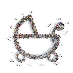 people in the shape of a pram.