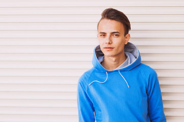 Handsome young man portrait outdoors