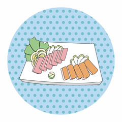 japanese food theme Sashimi elements vector,eps