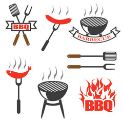 BBQ, set icons, logos,badges, labels
