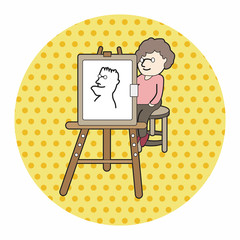 Street performer painter theme elements vector,eps