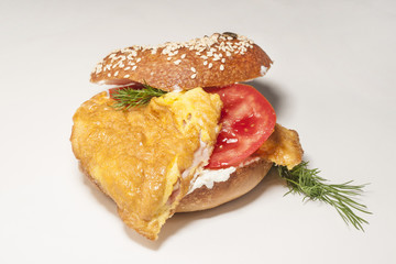 Hearty Breakfast Sandwich on a Bagel with Egg  and Cheese