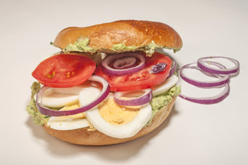 Hearty Breakfast Sandwich on a Bagel with Egg  and Cheese