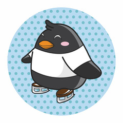Animal penguin doing sports cartoon theme elements