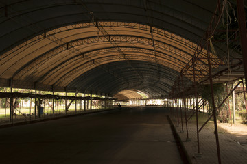 Tunnel caused Temporary from tents   
