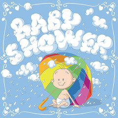 Baby Shower Vector Cartoon Invitation