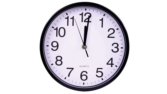Wall clock on a white background 00:00 TimeLapse