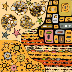 Fototapeta na wymiar Hand drawn Zentangle vector pattern on color background. Use for cards, invitation, wallpapers, pattern fills, web pages elements and etc.