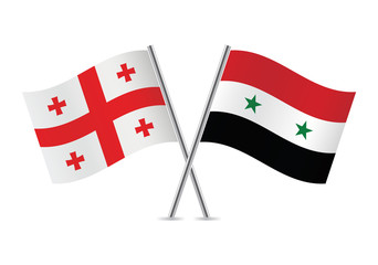 Syria and Georgia flags. Vector illustration.