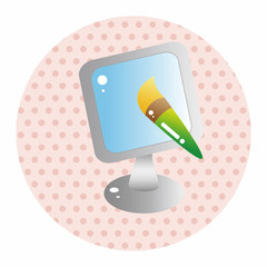 Obraz na płótnie Canvas Computer-related desktop icon theme elements