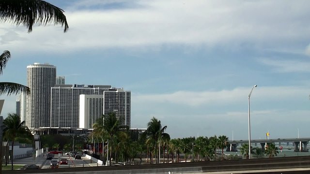 Condo Towers at the Miami Omni District from Bayside marketplace. 