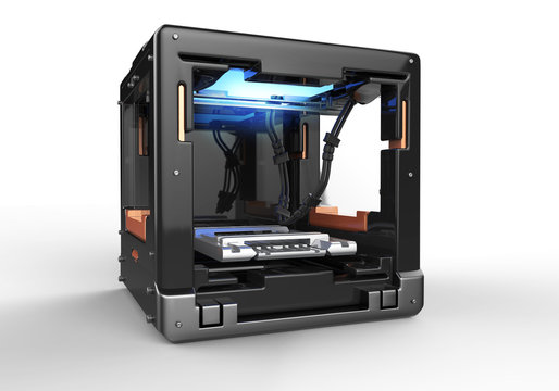 conceptual design of  3d printer with clipping path