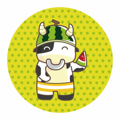 animal cow summer cartoon theme elements