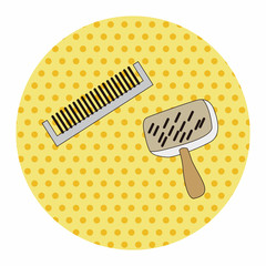 Pet dog brush theme element vector,eps10