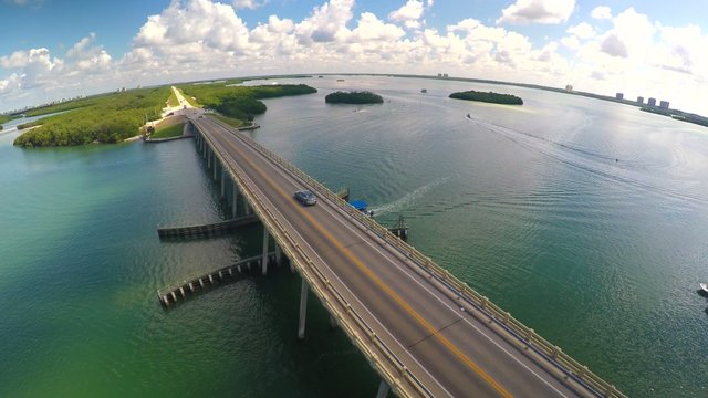 Aerial video of Bonita Springs Estero Florida
