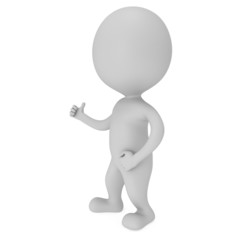 3D man showing thumbs up