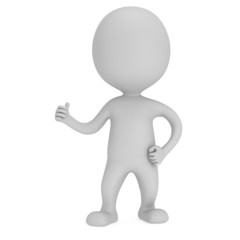 3D man showing thumbs up