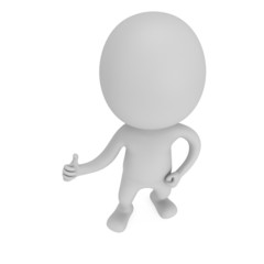 3D man showing thumbs up