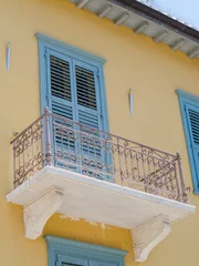 Foto auf Glas Athens, Greece, traditional building balcony © NickTh