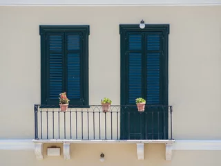 Foto op Plexiglas Athens, Greece, traditional building balcony © NickTh