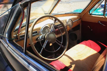 Deurstickers Retro  car interior (fragment) © zwiebackesser