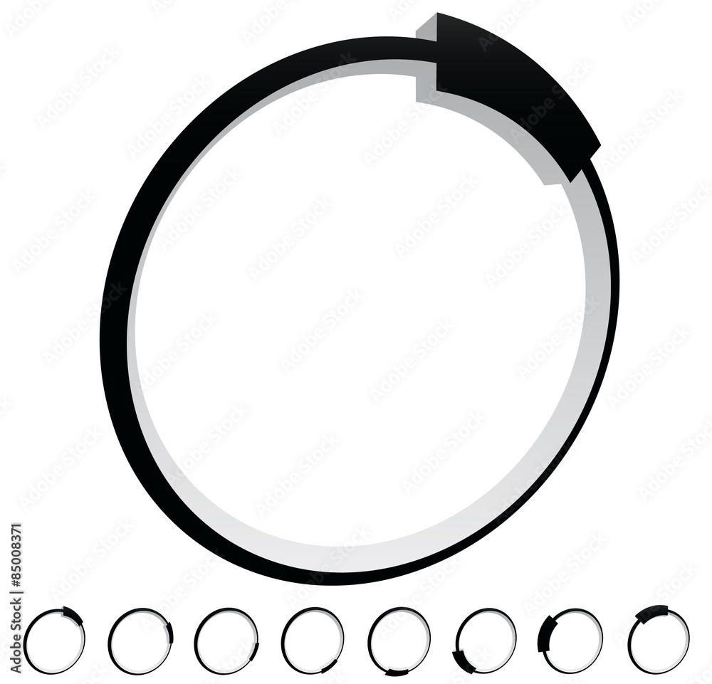 Fototapete preloader, buffer style shape in 3d. steps included.