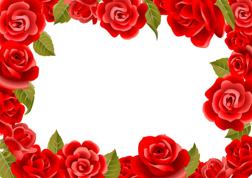 Frame from red roses 